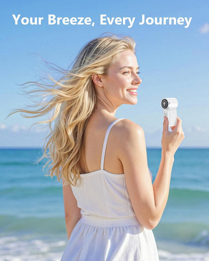 Portable Handheld Mini Fan, 6 Gear Wind, Hand Small Travel Personal Held Fans, Rechargeable Turbo Fan, Gifts for Women Men, for Camping Vacation Outdoor New Era Fashion LLc