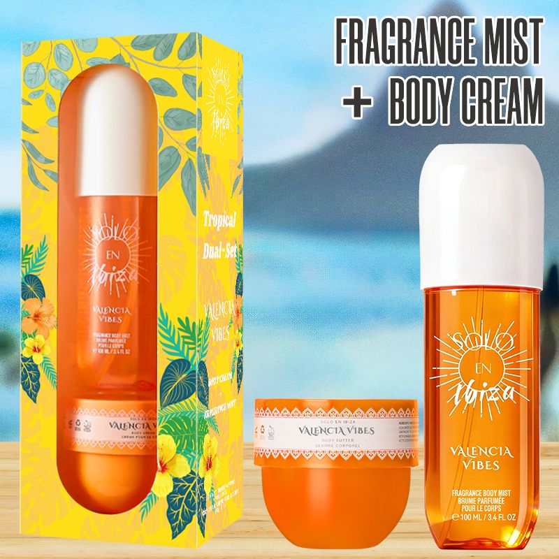 2-Piece Set, SOLO EN IBIZA Body & Hair Fragrance Mist And Body Cream Gift Box For Men And Women, Long Lasting Fragrance, 4 Different Scent, Perfect For Holiday Gifts, Dating, Daily Life, Parties New Era Fashion LLc