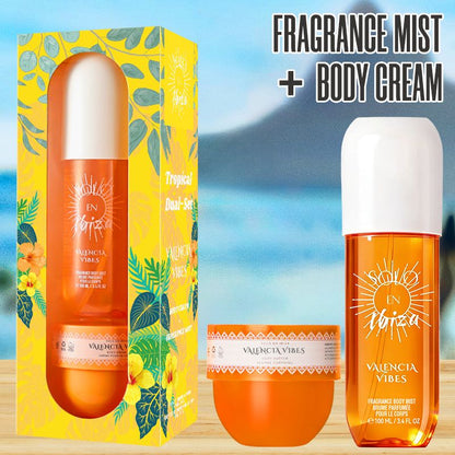2-Piece Set, SOLO EN IBIZA Body & Hair Fragrance Mist And Body Cream Gift Box For Men And Women, Long Lasting Fragrance, 4 Different Scent, Perfect For Holiday Gifts, Dating, Daily Life, Parties New Era Fashion LLc