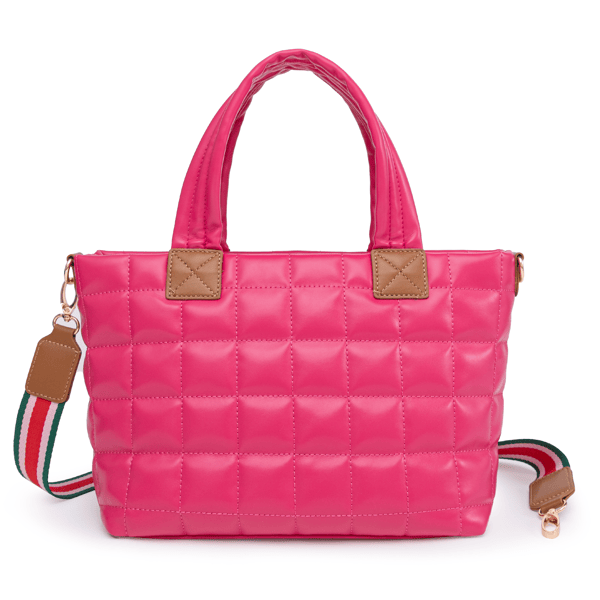 Puffer Tote Bag for Women with Zipper, Quilted Puffy bag Lightweight Crossbody Hobo Padded Handbag with Strap-Rose New Era Fashion LLc