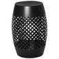 12.5" Steel Outdoor Side Table, Round Hollow Drum Patio End Table, Accent Table for Indoor and Outdoor, Black New Era Fashion LLc