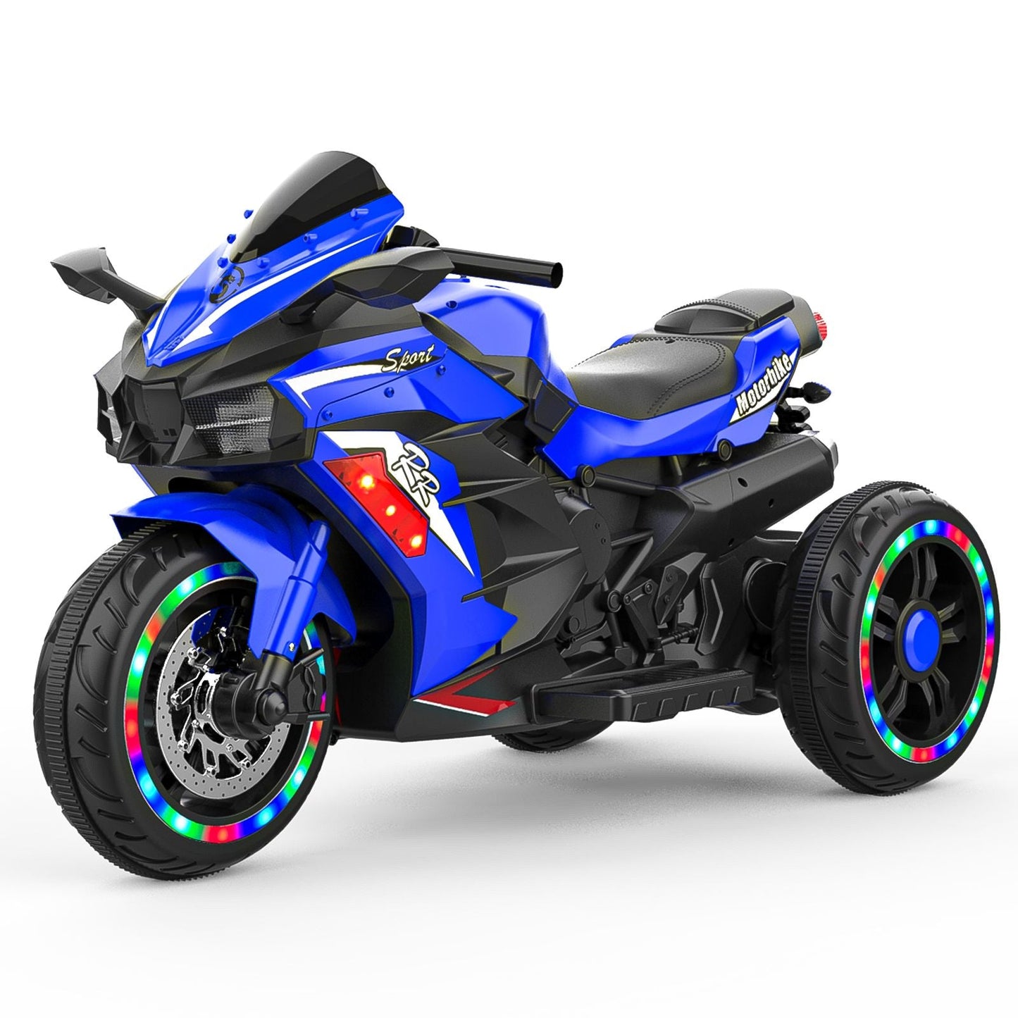 Kids Powered Ride-ons Toy, Kids Motorcycle for 3-6 Years, 12V Electric Ride on Motorcycle with Light Wheel & Bluetooth Music-Blue New Era Fashion LLc