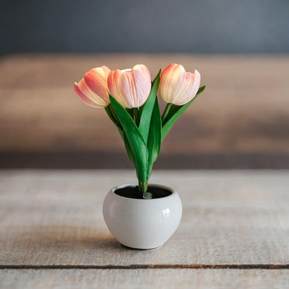 Tulip Lamp - LED Replica Tulip Table Lamp with Flower Vase for Desktop Decoration. Suitable for home, living room, desktop decoration, holiday gifts, atmosphere decoration lamps. Powered by USB New Era Fashion LLc