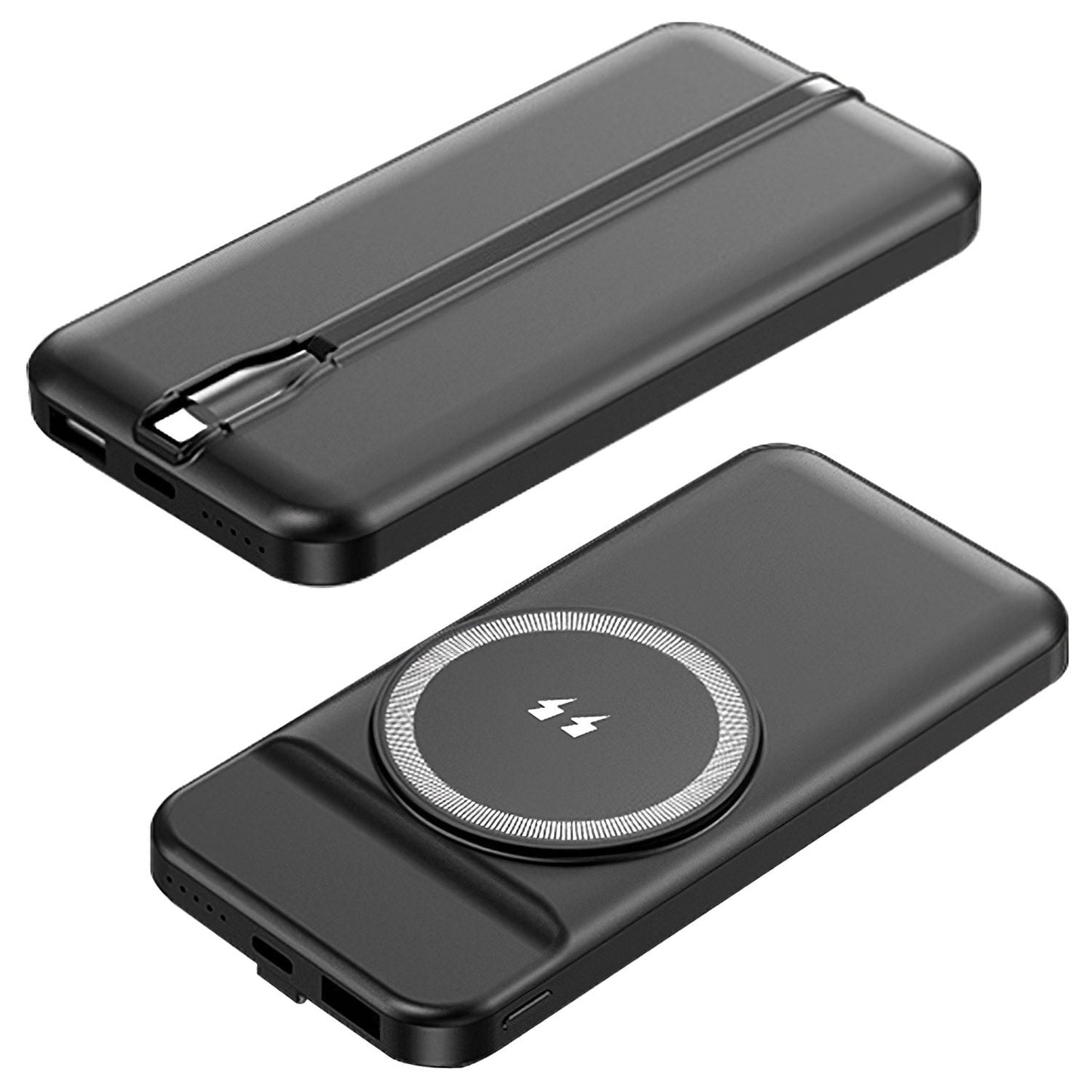 10000mAh 22.5W Magnetic Wireless Power Bank PD Fast Charging Portable Charger with Built-in Type-C Cables 15W Wireless Charging New Era Fashion LLc