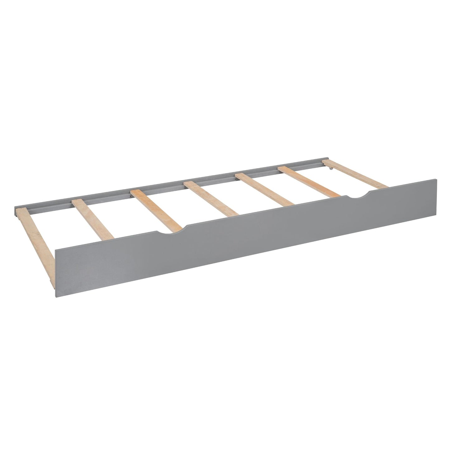 Queen Size Wooden Bed With All-in-One Cabinet, Shelf and Sockets,Twin XL Trundle, Gray New Era Fashion LLc