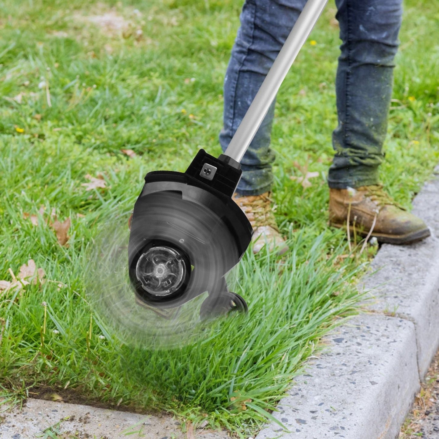 21V Electric Weed Edger Cordless String Trimmer Grass Mower Eater Bush Cutter with 16800RPM 2x 3000mAh Batteries 3.6-4.6FT Length 90° Rotatable Angle Saw Blade Steel Blade String Blade New Era Fashion LLc