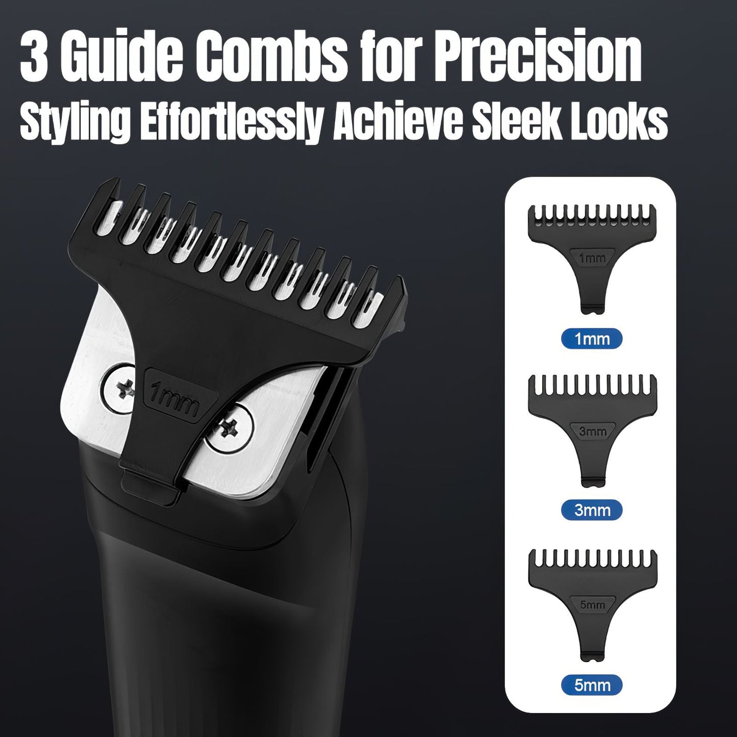 Beard Trimmer, 3 in 1 Hair Clippers and Mens Grooming Kit, Face, Nose, Ear Hair Trimmer - Black New Era Fashion LLc