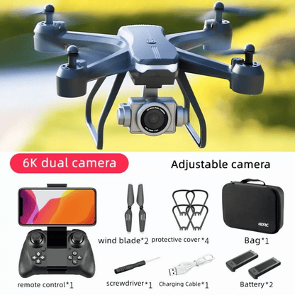 2026 Professional Drone 6K HD Dual Camera Wifi FPV Portable RC Quadcopter 2 BATTERY,Drones suitable for adults/beginners.Logistics is randomly sent by UPS/UNI/USPS/.GOFO New Era Fashion LLc