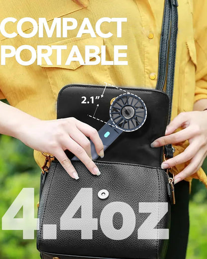 Handheld Fan, Mini Small Portable Turbo Fan, Rechargeable with 4 High Speeds Personal Fans, Max 16H Runtime, For Travel, Office, Outdoor - New Era Fashion LLc