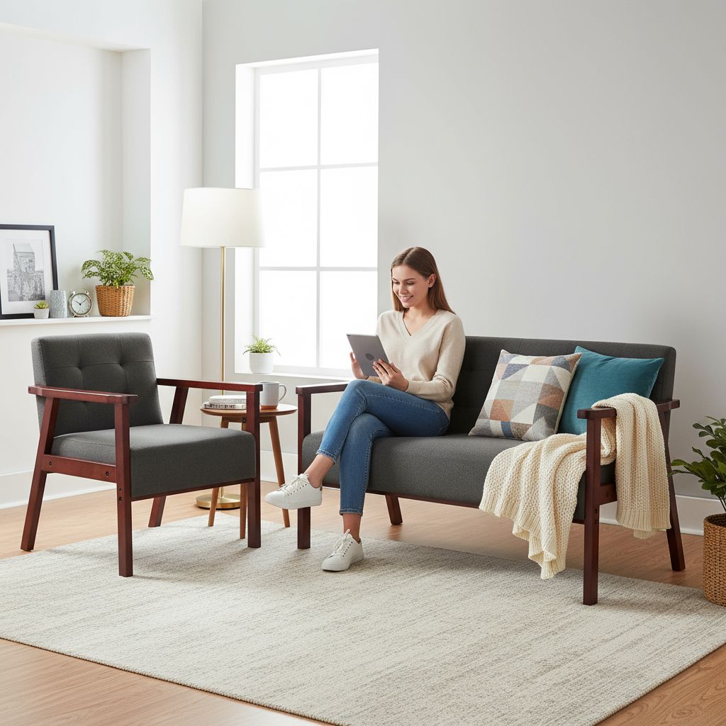 Wood Frame Accent Armchair New Era Fashion LLc