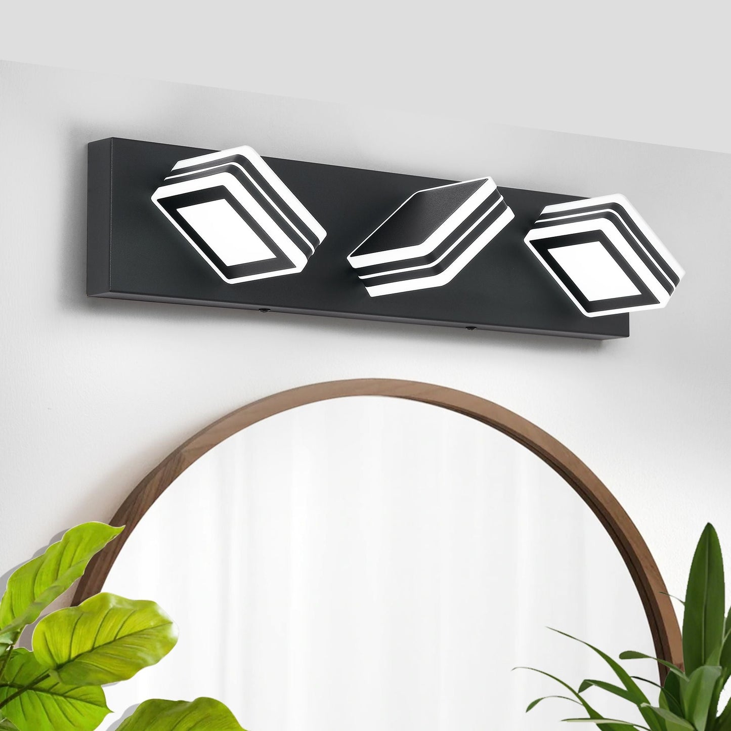 Matte Black Vanity Light Fixtures 3 Lights Up and Down LED Modern Bathroom Vanity Lights Over Mirror Acrylic Black Bath Wall Lighting New Era Fashion LLc