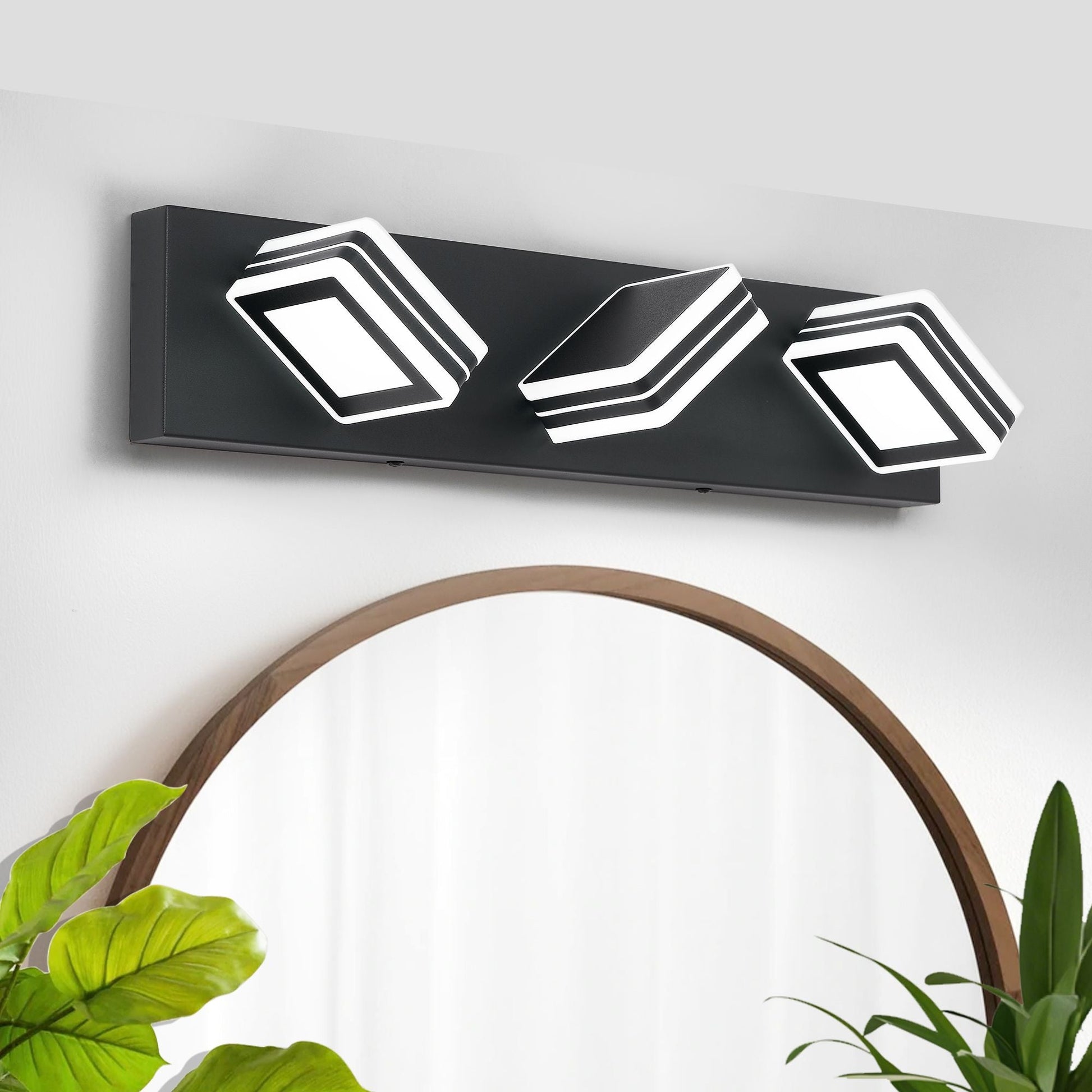 Matte Black Vanity Light Fixtures 3 Lights Up and Down LED Modern Bathroom Vanity Lights Over Mirror Acrylic Black Bath Wall Lighting New Era Fashion LLc