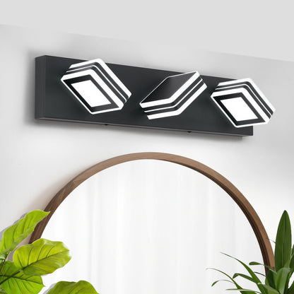 Matte Black Vanity Light Fixtures 3 Lights Up and Down LED Modern Bathroom Vanity Lights Over Mirror Acrylic Black Bath Wall Lighting New Era Fashion LLc