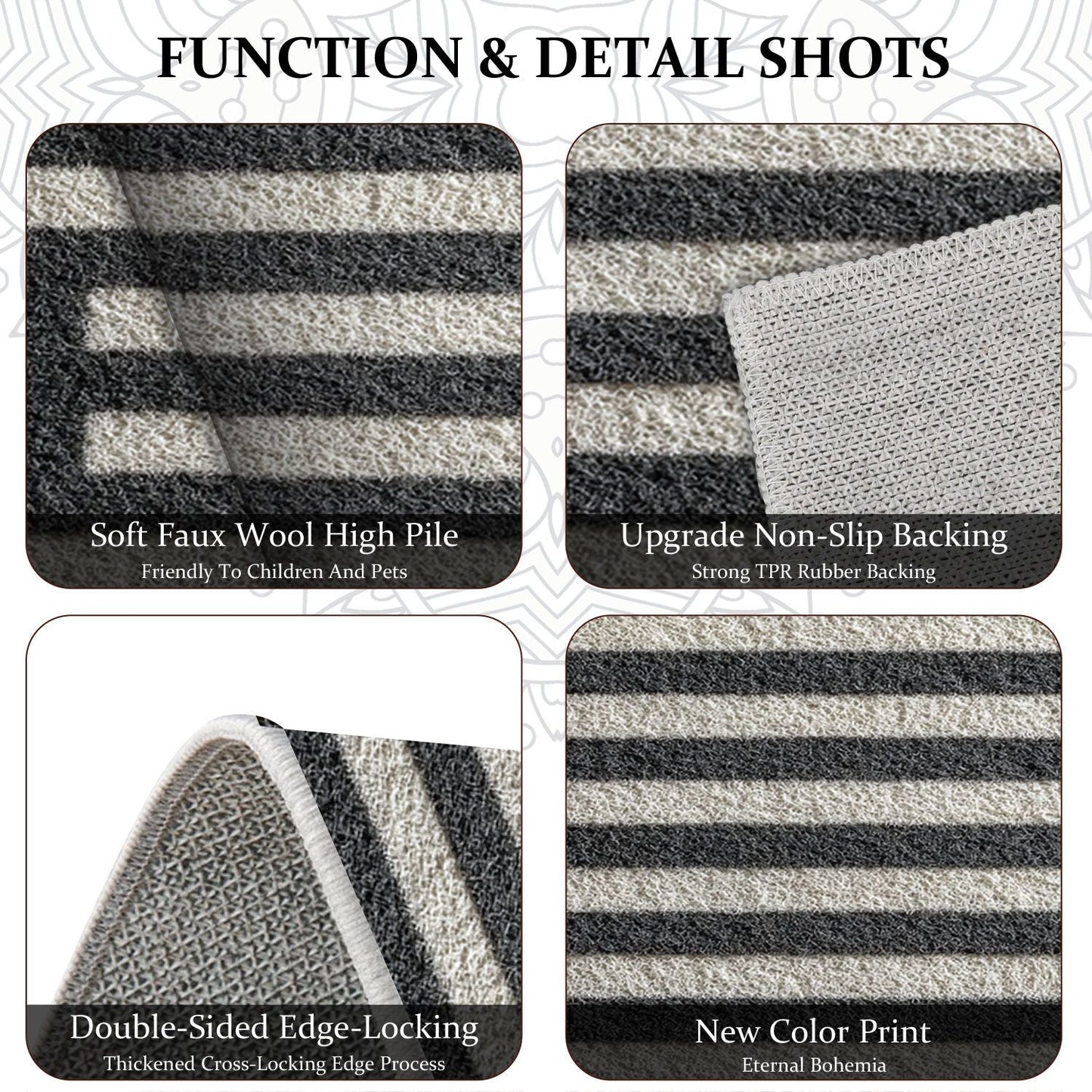 Three-piece kitchen rug set, non-slip and washable, abstract pattern kitchen hallway rug, soft and comfortable, suitable for sinks, floors, entrances, hallways and bathrooms. New Era Fashion LLc