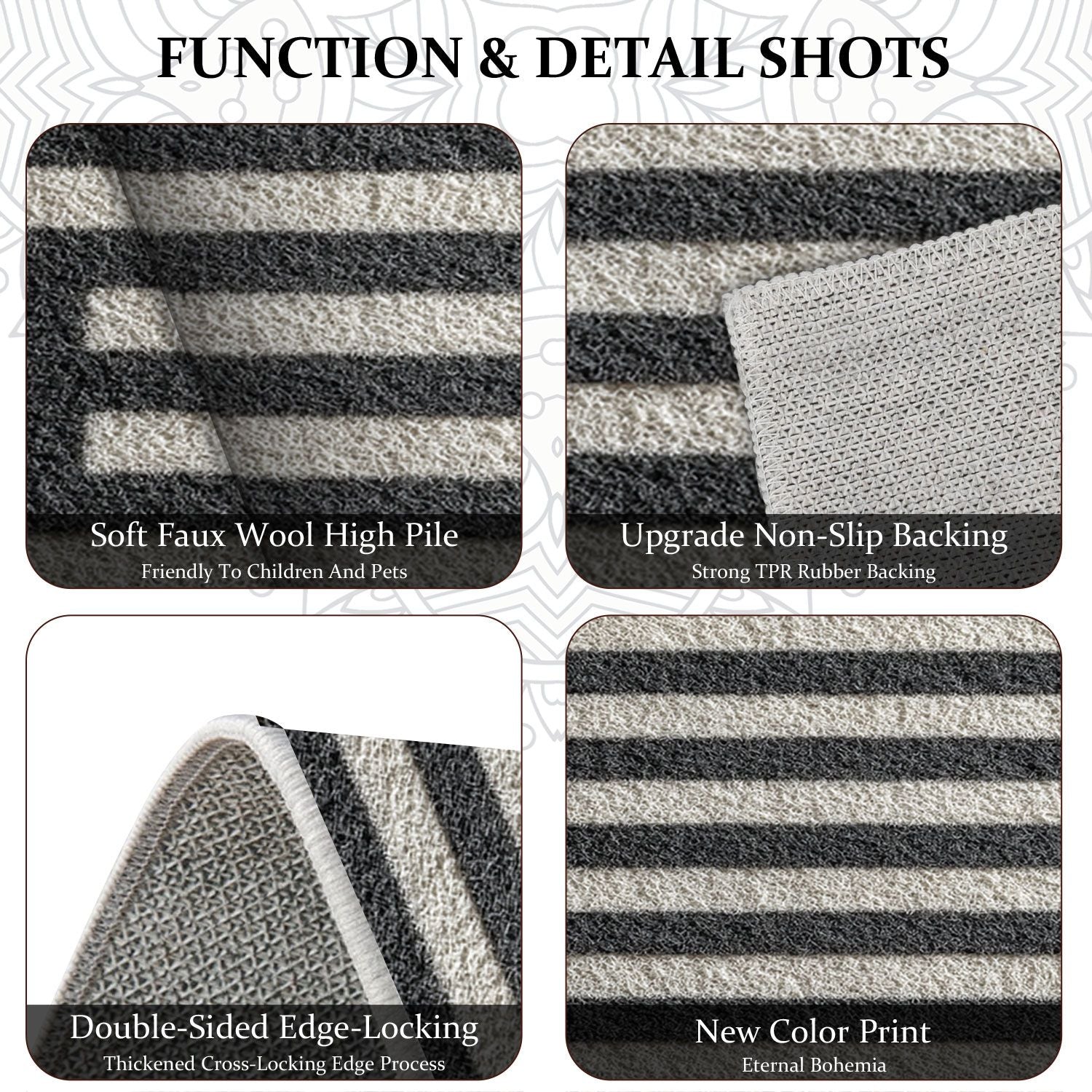 Three-piece kitchen rug set, non-slip and washable, abstract pattern kitchen hallway rug, soft and comfortable, suitable for sinks, floors, entrances, hallways and bathrooms. New Era Fashion LLc