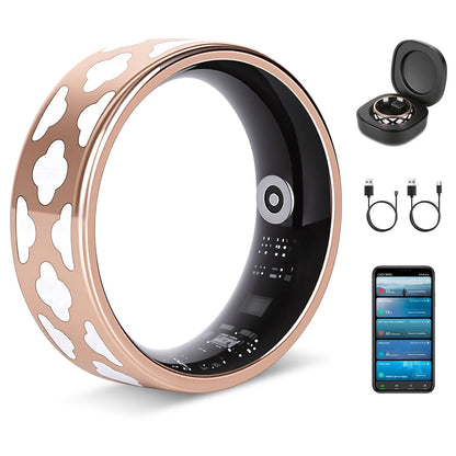 Size7/8/9/10 Options -- 1Pc Smart Ring Health Tracker Fitness/Sleep/Stress/HRV Tracker with Charging Case Magnetic Charging Cable for Women & Men Compatible with iOS & Android 7-Day Battery Life New Era Fashion LLc