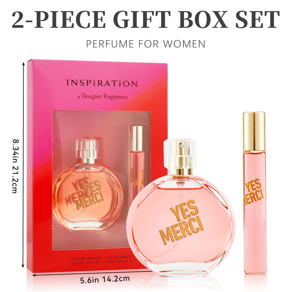 2-Piece Set, Women's Eau De Parfuma Gift Box, Long Lasting Fragrance, Notes Of Watermelon, Pear, Tea, Acai Berry Flavor, For Holiday Gifts, Dating, Daily Life, 1.7 Fl Oz Perfume, 0.34 Fl Oz Perfume New Era Fashion LLc