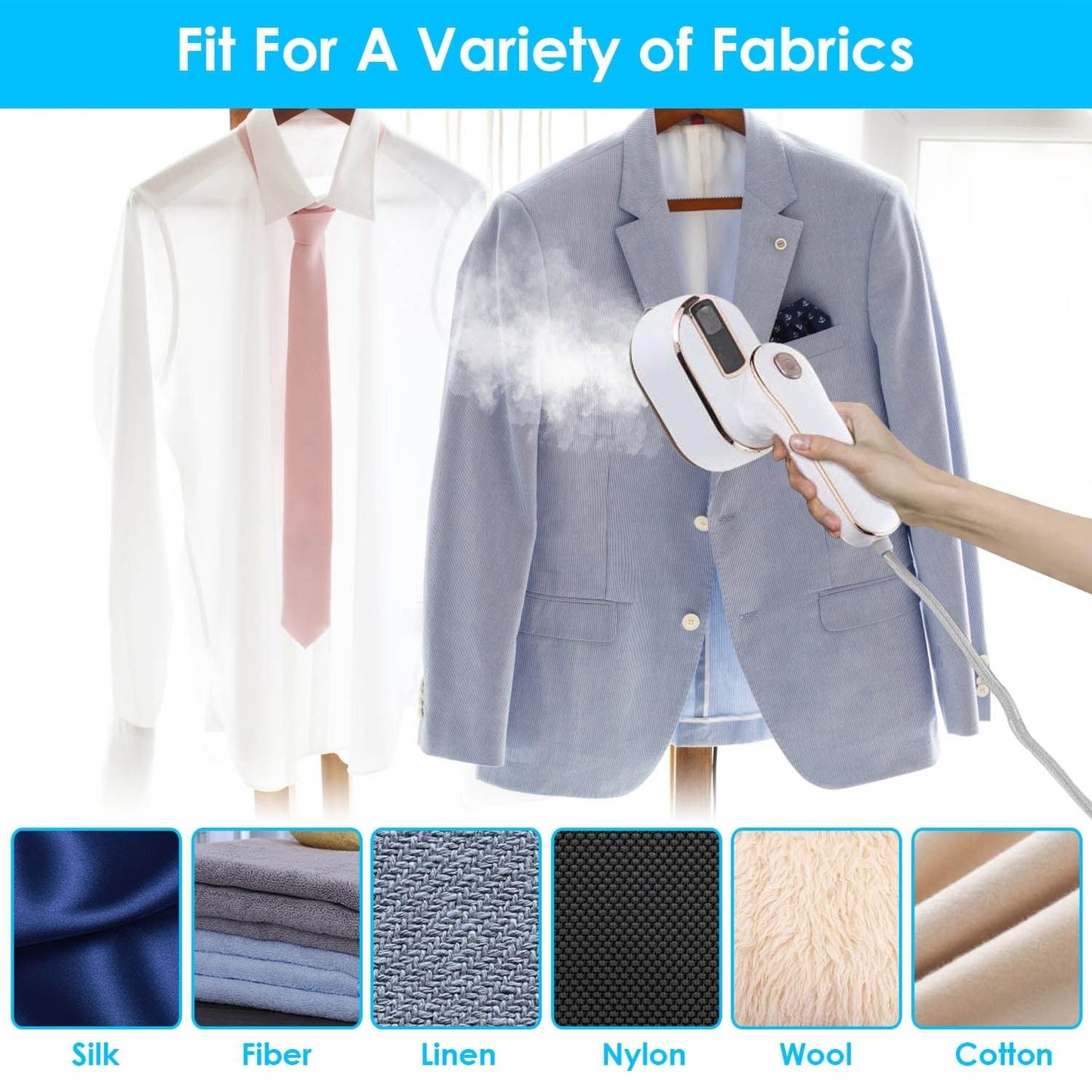 1000W Portable Handheld Steamer for Hang Flat Ironing Travel Garment Steamer with 180° Rotatable Handle 10S Fast Heating Clothing Wrinkles Remover for Home Office Travel New Era Fashion LLc