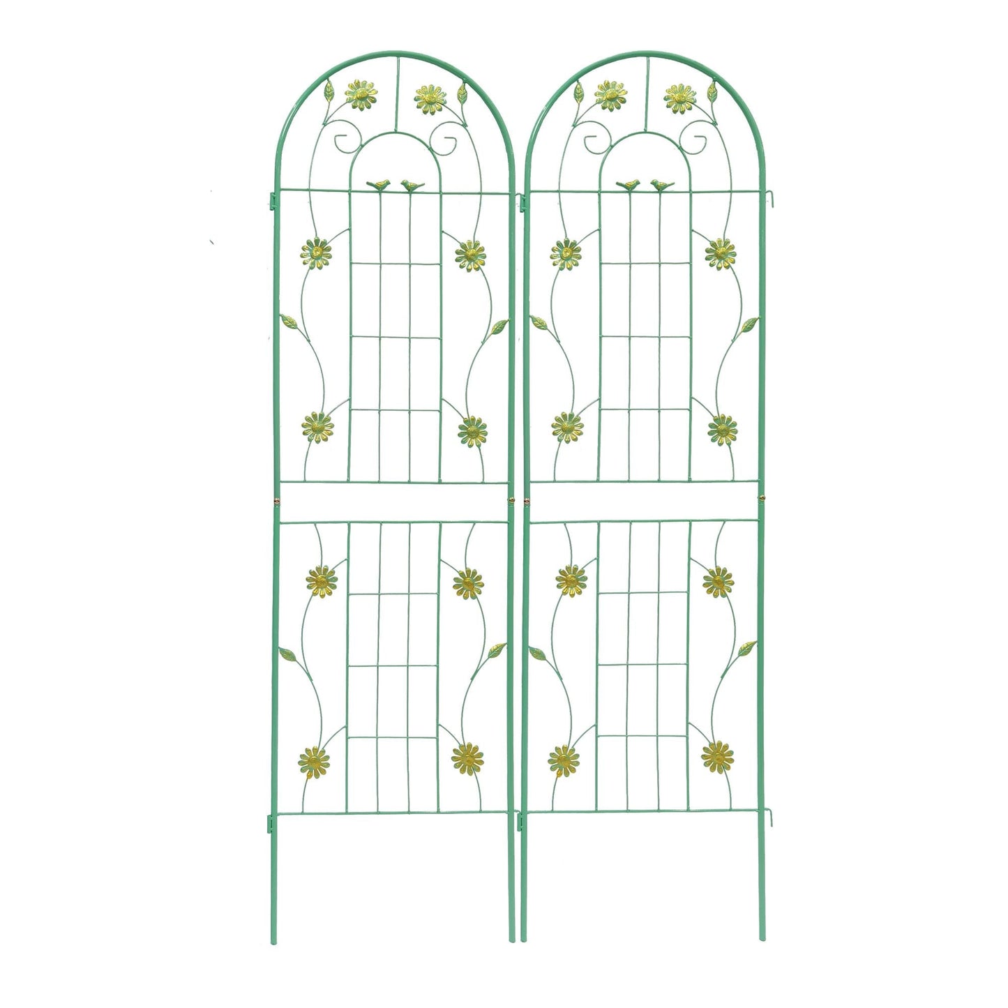 2 Pack 71" x 19.7" Metal Garden Trellis Rustproof Trellis for Climbing Plants Outdoor Flower Support Wrought Iron Ivy Vine Cucumbers Decorative(Green) New Era Fashion LLc