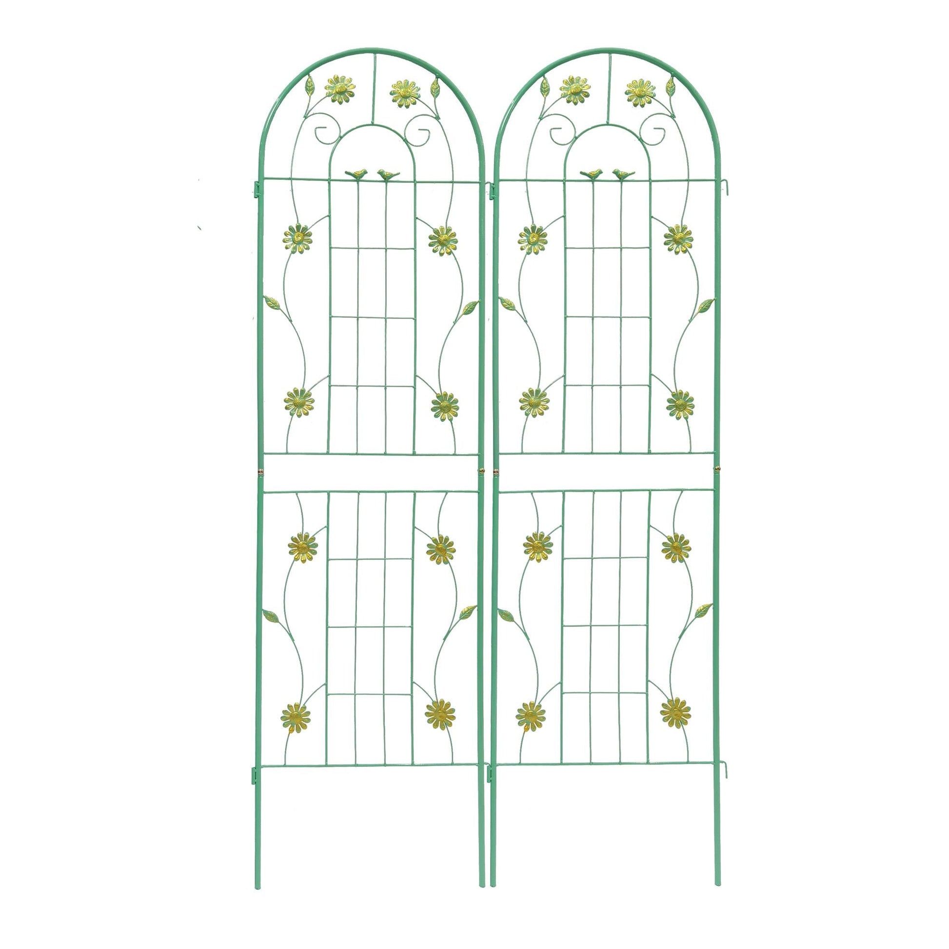 2 Pack 71" x 19.7" Metal Garden Trellis Rustproof Trellis for Climbing Plants Outdoor Flower Support Wrought Iron Ivy Vine Cucumbers Decorative(Green) New Era Fashion LLc