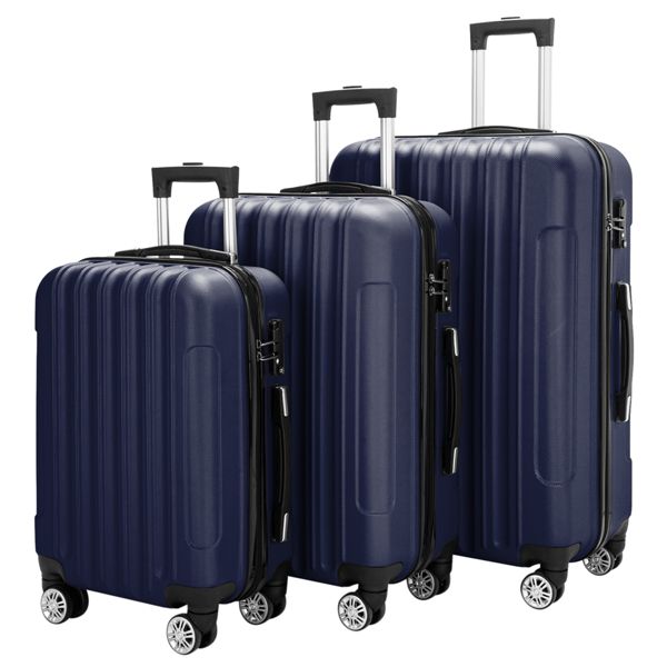 3-in-1 Multifunctional Large Capacity Traveling Storage Suitcase Luggage Set Navy Blue New Era Fashion LLc