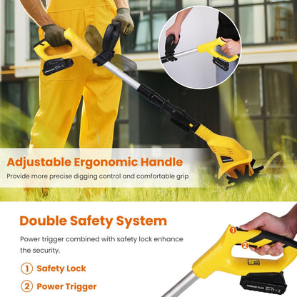 20V Cordless Tiller Cultivator, 250RPM Electric Garden Tiller Depth Garden Rototiller for Lawn/Gardening/Soil Cultivation New Era Fashion LLc