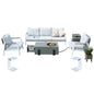 7-Piece Patio Aluminum Sofa Set with Rectangular Firepit Table & Side Table New Era Fashion LLc