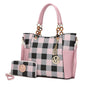 MKF Collection Bonita Checker Tote Handbag & Wallet Set Women by Mia K New Era Fashion LLc