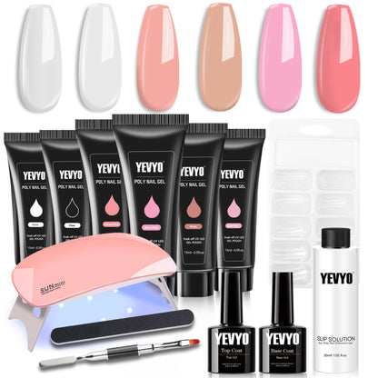 Poly Gel Nail Kit, Poly Nail Gel Kit with UV Lamp for Beginners with Everything, Gel Extension Nail Kit with Slip Solution New Era Fashion LLc