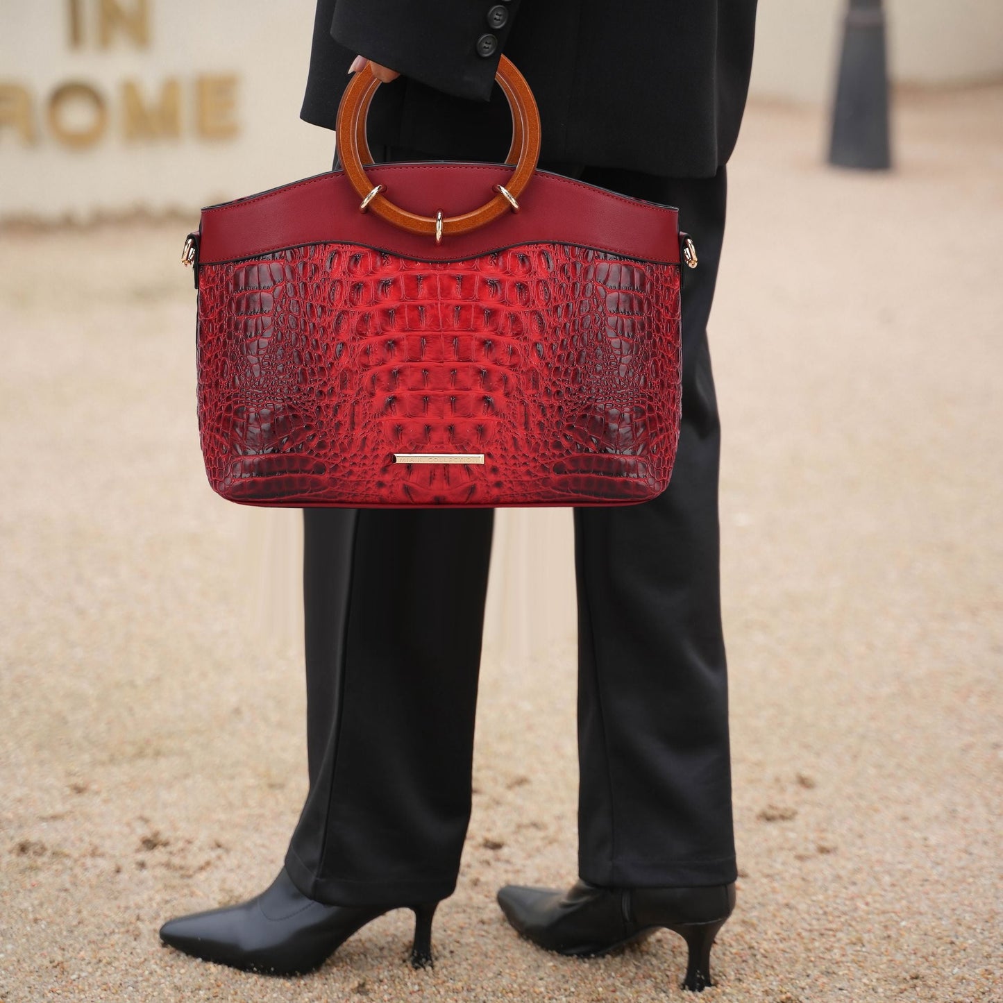 MKF Collection Phoebe Faux Crocodile Embossed Vegan Leather Women Tote with Wristlet Wallet Bag by Mia k New Era Fashion LLc