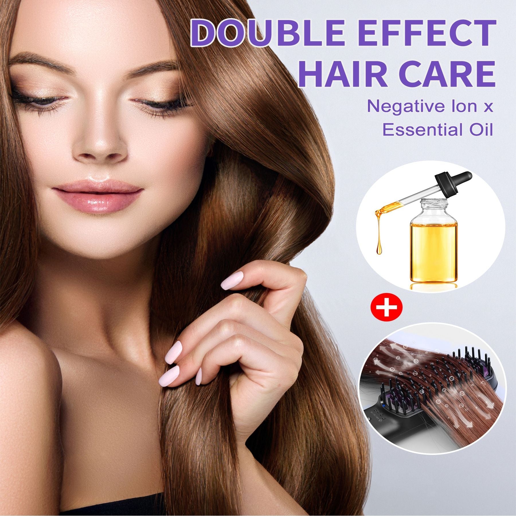 Hair Straightener Brush, Ionic Plus Steam Straightening Brush for Smooth, Anti-frizz Hair, Anti-Scald Ceramic Straightening Comb, Heated Straightener Brush Flat Iron Fast Heating for Home Salon New Era Fashion LLc
