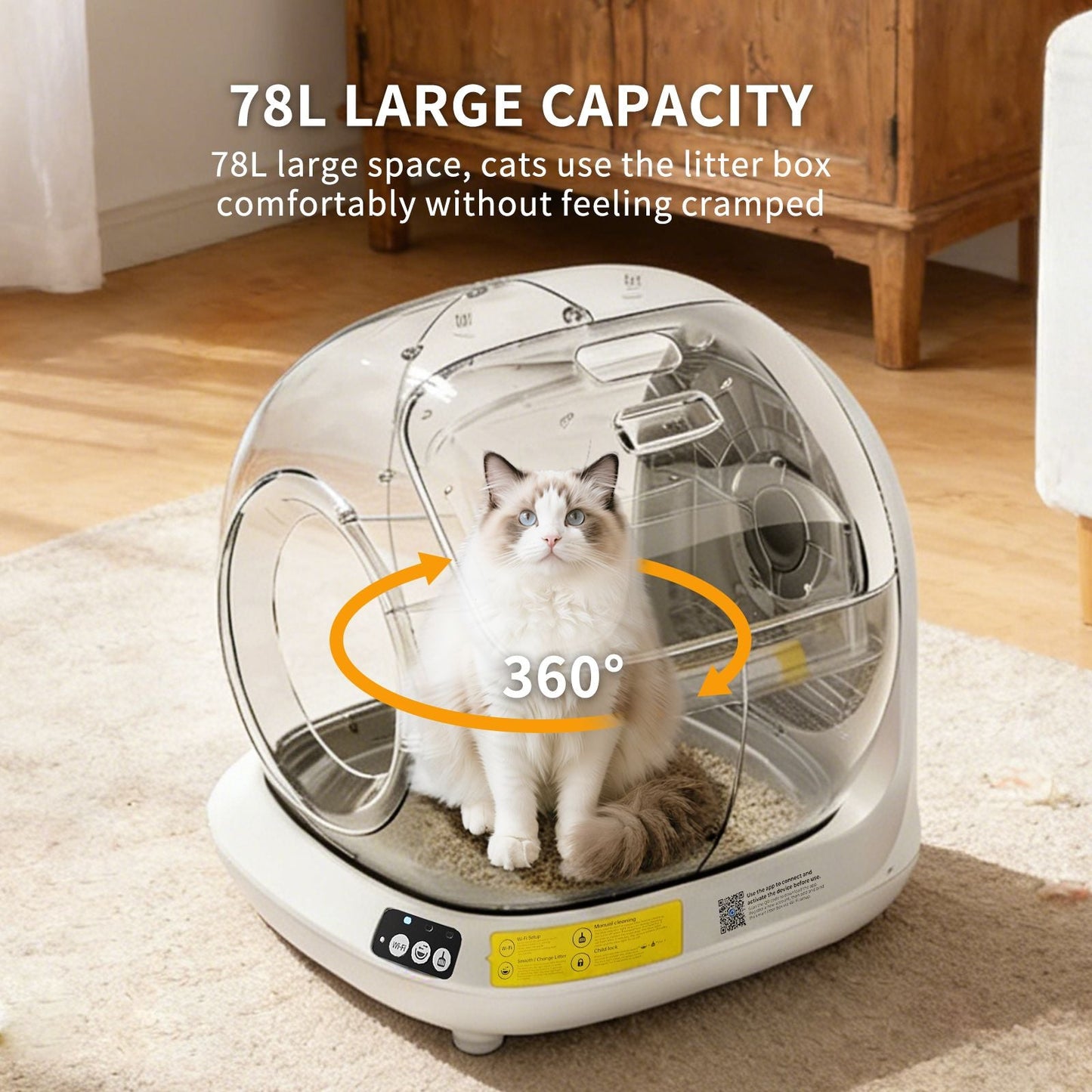 Self-Cleaning Cat Litter Box | Fully Enclosed Automatic, App Control, Extra Large Space | Smart Pet Toilet Tray New Era Fashion LLc