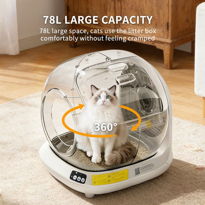 Self-Cleaning Cat Litter Box | Fully Enclosed Automatic, App Control, Extra Large Space | Smart Pet Toilet Tray New Era Fashion LLc