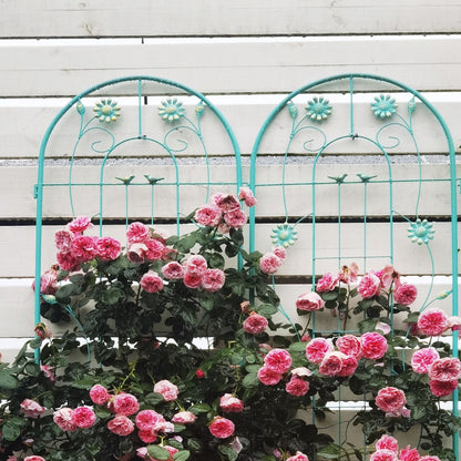 2 Pack 71" x 19.7" Metal Garden Trellis Rustproof Trellis for Climbing Plants Outdoor Flower Support Wrought Iron Ivy Vine Cucumbers Decorative(Green) New Era Fashion LLc