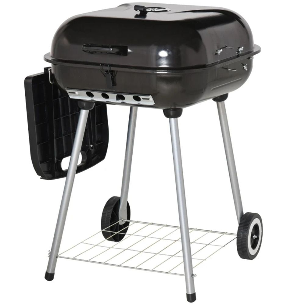 Charcoal barbecue grill, backyard picnic cookware, black New Era Fashion LLc