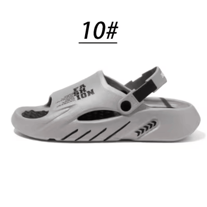 Platform Men's EVA Clog Slippers, Trendy Hole Design Mule Slides with Back Strap, Cushioned Elevated Casual Shoes for Summer, Streetwear, Indoor, Outdoor New Era Fashion LLc