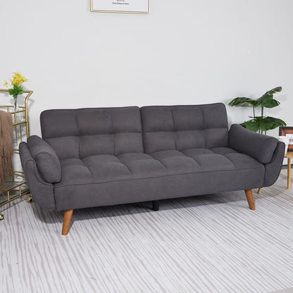 75" Flared Arm Convertible Sleeper Sofa-Dark Gray New Era Fashion LLc