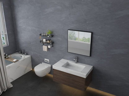 Glass Shelf for Bathroom 15.7 in Bathroom Shelves with Towel Bar Tempered Glass Shelves for Wall(2 Tier) New Era Fashion LLc