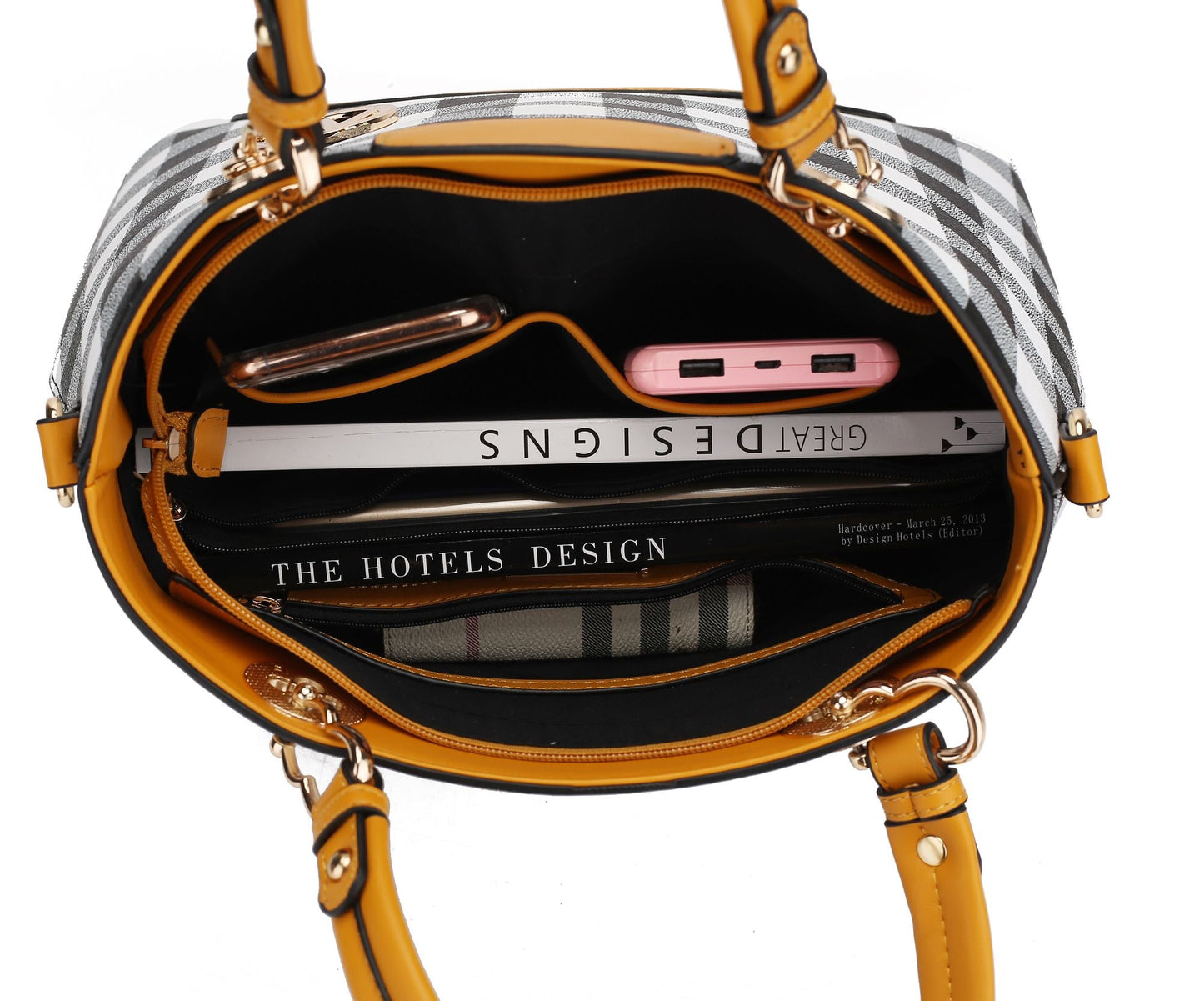 MKF Collection Gabriella Checkers Handbag with Wallet by Mia k New Era Fashion LLc