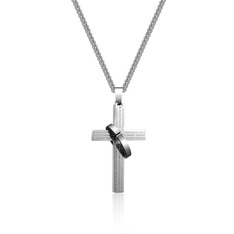 Light Wind Titanium Steel Cross Necklace Sweater Chain Cold New Era Fashion LLc