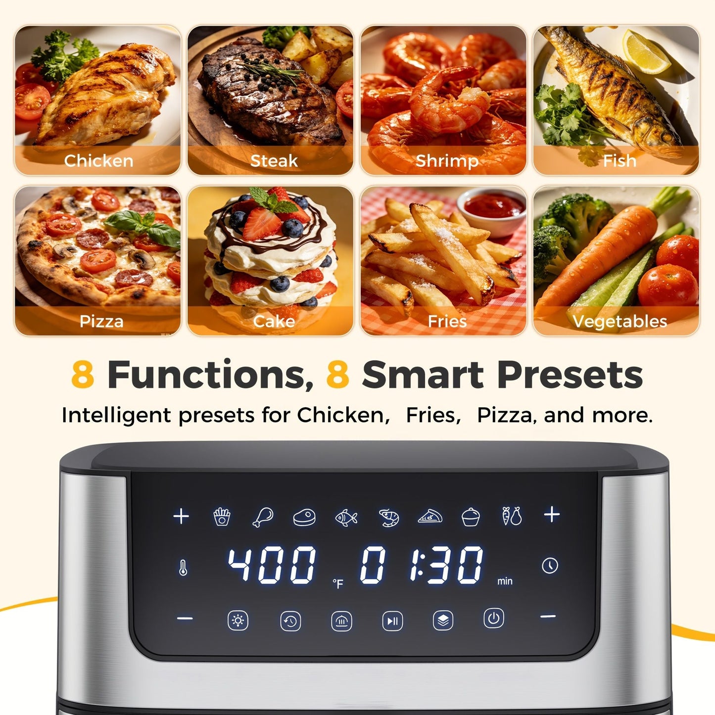 6.34QT Multi-Function Air Fryer with Ceramic Coating Suitable for Roast, Bake, Broil, Dehydrate, Reheat & Keep Warm, Digital Temperature (90°F-450°F), Easy-Clean Cooker for, -Type Plug ( Plug) New Era Fashion LLc