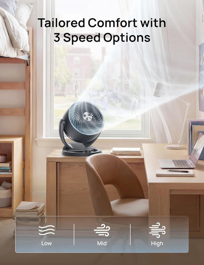 Fan for Bedroom, 12 Inches, 70ft Powerful Airflow, 25db Quiet Table Air Circulator Fans for Whole Room, 120° Adjustable Tilt, 3 Speeds, Desktop Fan for Home, Office, Kitchen New Era Fashion LLc