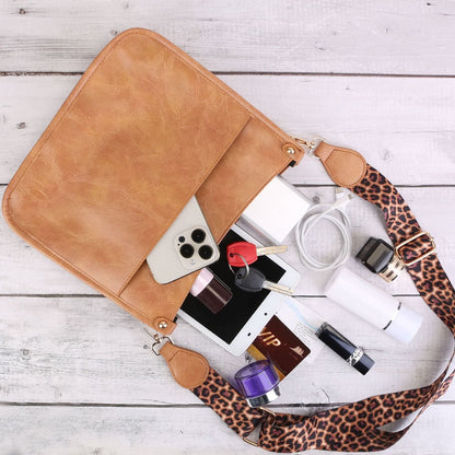 Women Fashion Leather Crossbody Bag Shoulder Bag Casual Handbag with Flexible Wearing Styles Adjustable Guitar Strap New Era Fashion LLc