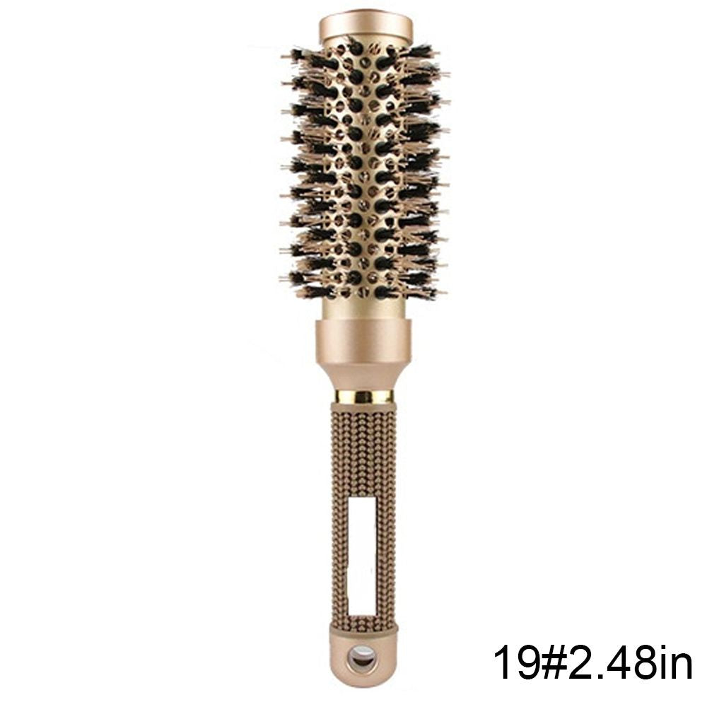 Round Brush For Blow Drying; Nano Thermal Ceramic & Ionic Tech Hair Brush With Boar Bristles; Professional Round Barrel Brush For Styling; Curling And Straightening New Era Fashion LLc