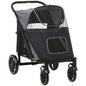 Pet Stroller Dog Cat Carriage One Click Fold with Universal Front Wheels Shock Absorber Brakes Storage Bags Mesh Window New Era Fashion LLc
