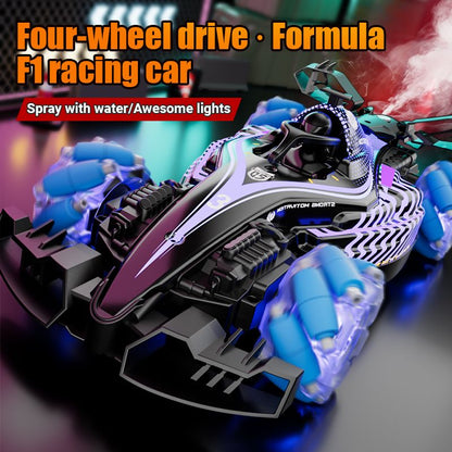 Remote control toy car F1 racing style, with music and light, the tail can be spray. New Era Fashion LLc