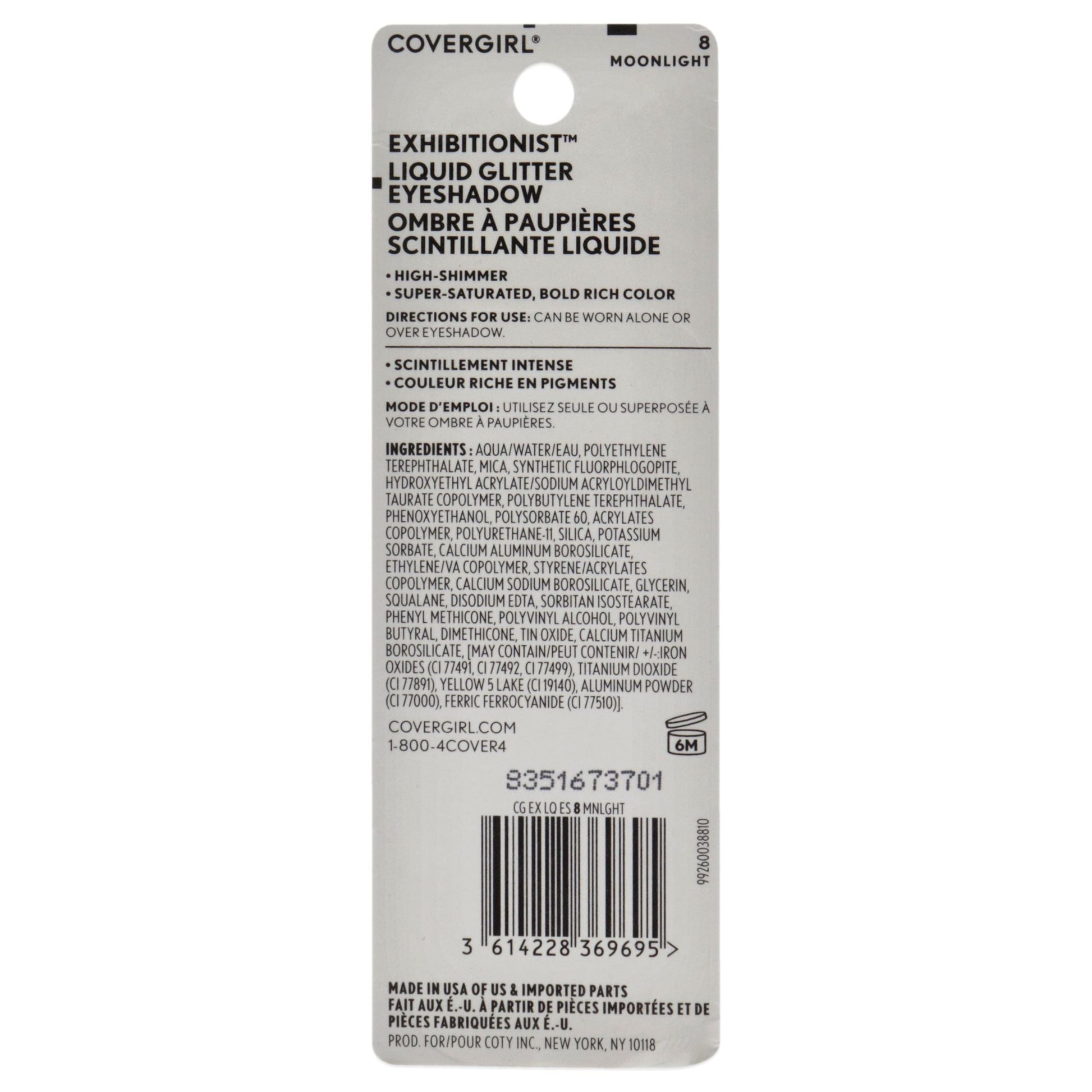 Exhibitionist Liquid Glitter Eyeshadow - 8 Moonlight by CoverGirl for Women - 0.13 oz Eye Shadow New Era Fashion LLc