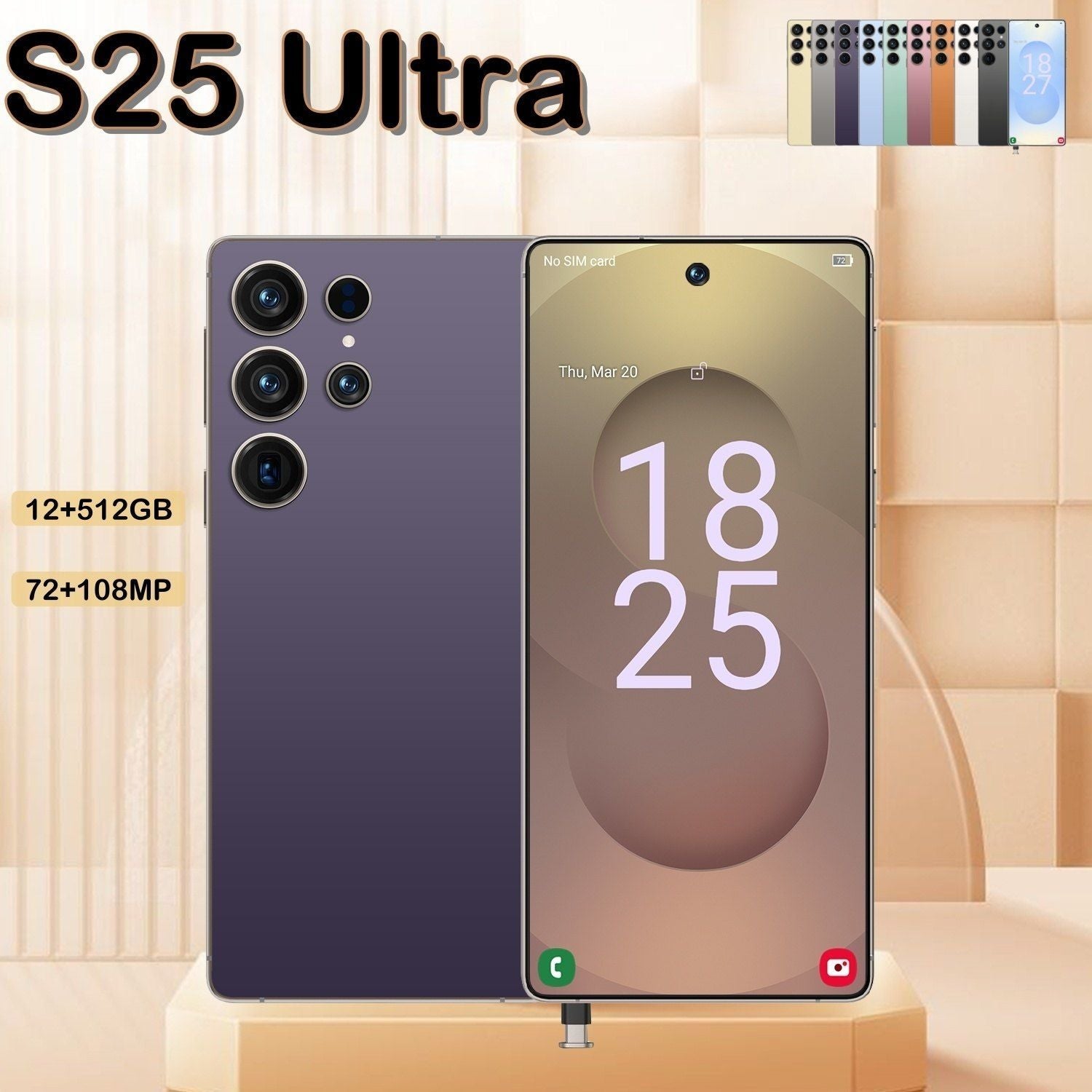 I25 Ultra 5G Smartphone, Unlocked Cell Phone, 6.8" HD Screen Unlocked Phones,  , 6000mAh Battery, Built in Pen, 12+512GB, Android 14, Face ID+Fingerprint Lock New Era Fashion LLc