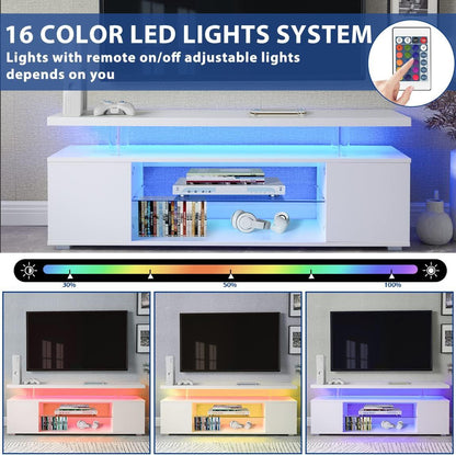 TV Stand for 65 Inch TV LED Gaming Entertainment Center Media Storage Console Table with Large Side Cabinet for Living Room( White) New Era Fashion LLc