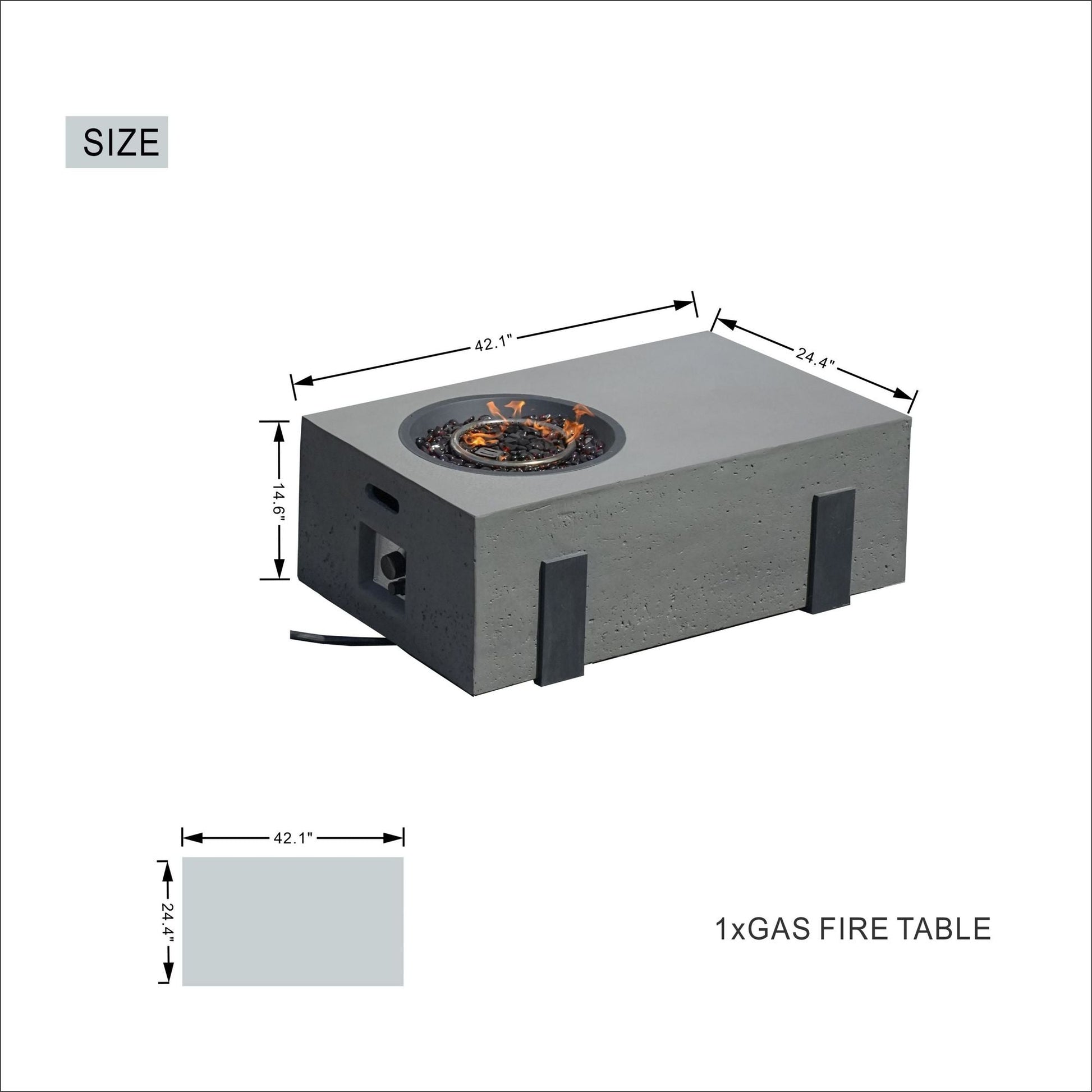 7-Piece Patio Aluminum Sofa Set with Rectangular Firepit Table & Side Table New Era Fashion LLc